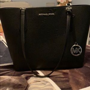 Black small Leather tote